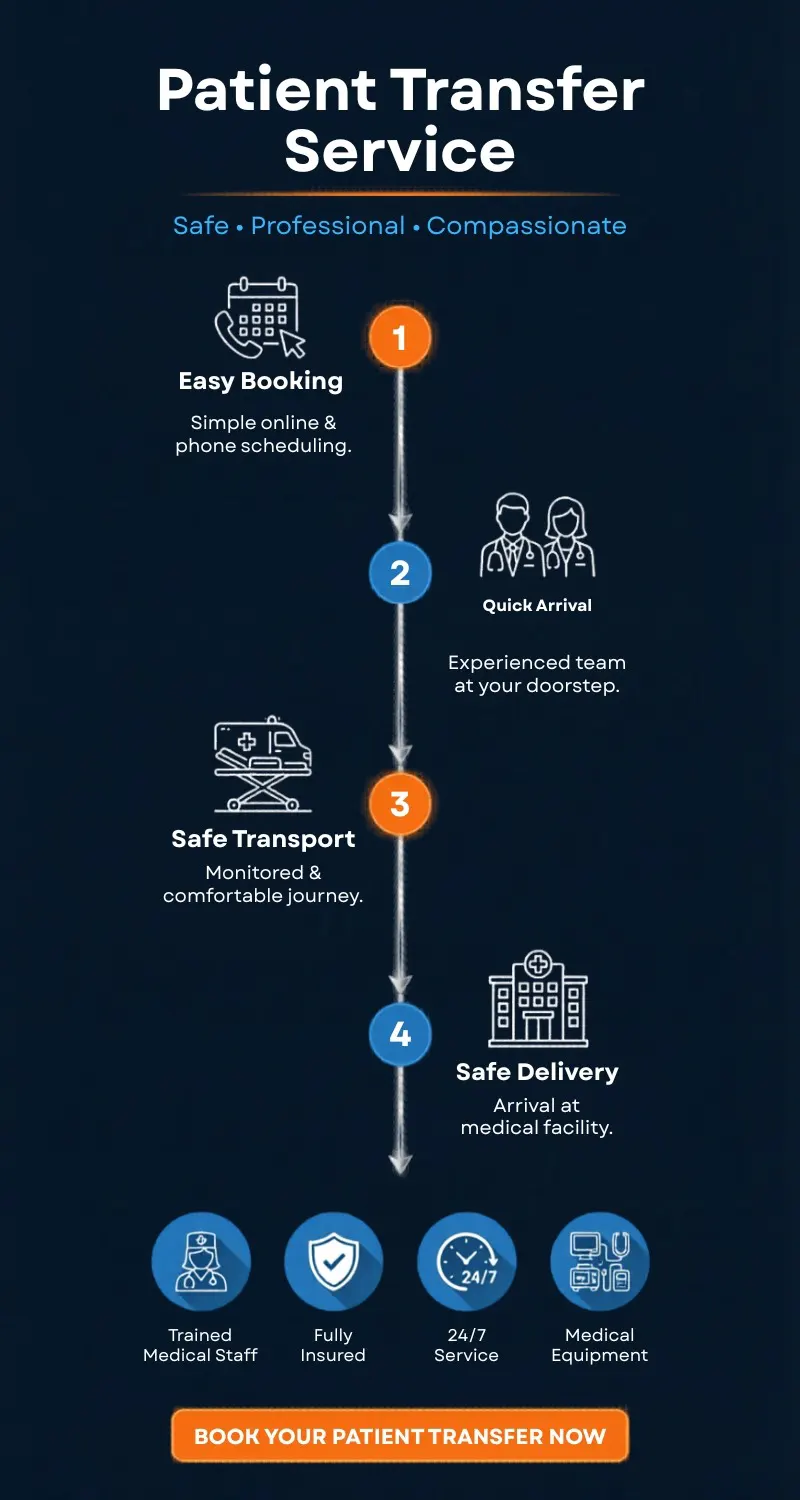 FH Transfer Patient Service – Calm transportation after a medical incident, supportive airport transfer service in Germany